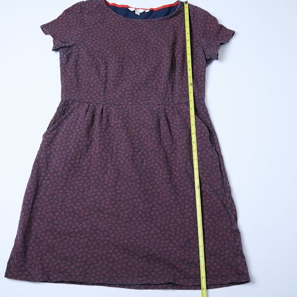 Boden Phoebe Buttercup Floral Dress Navy Blue Red 10 Petite Large Cottagecore - Picture 8 of 10